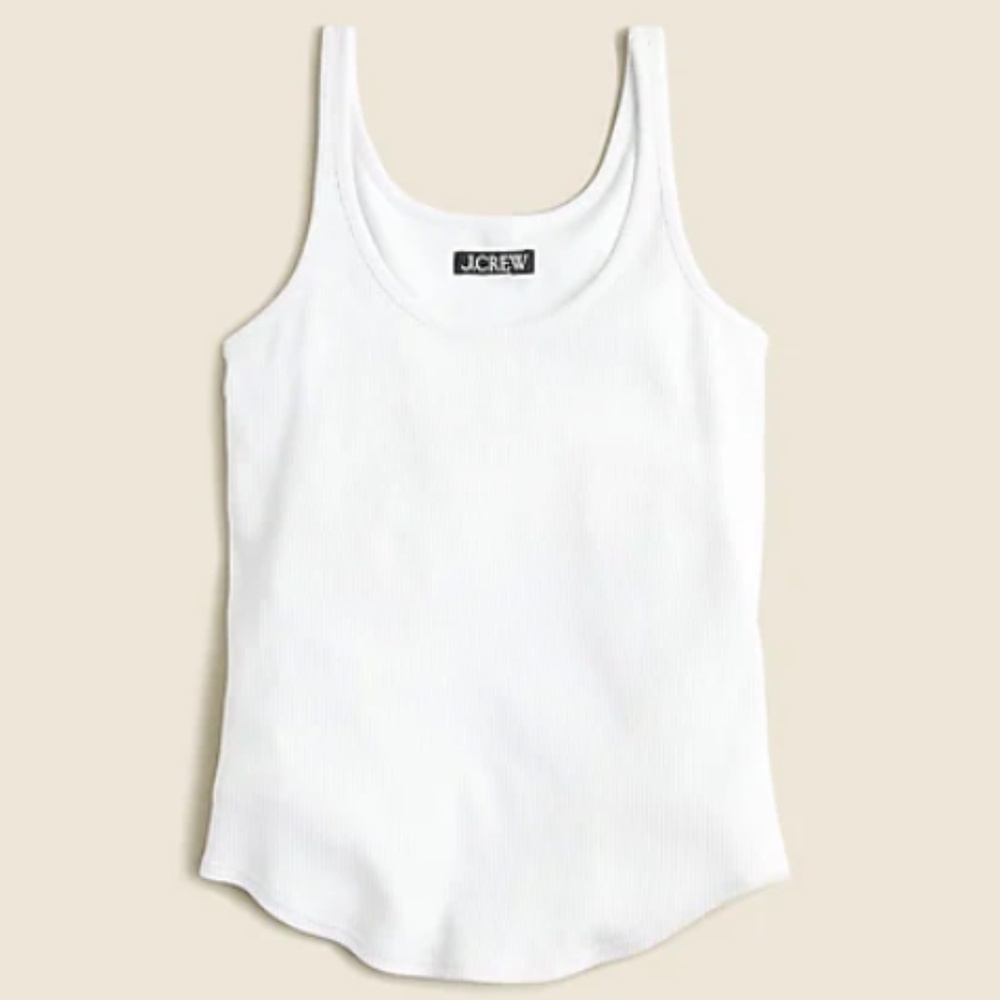 J. Crew Vintage Rib Shelf Bra Tank White Small